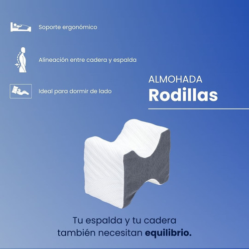 2 Pack Almohadas Bludream Rodillas Balance 25x18x15cm Color Blanco