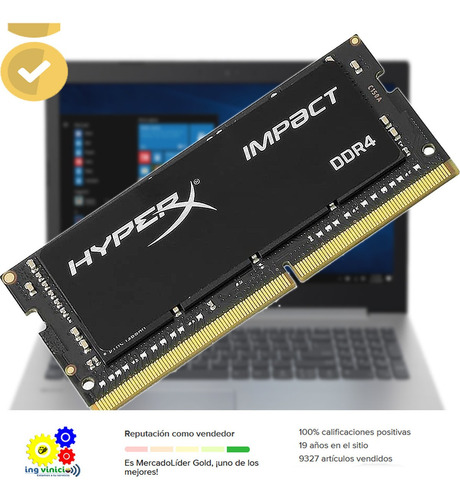 Memoria Ram Kingston 8g Hyper So-dimm Ddr4 Pc4-17000 2133