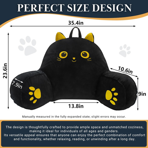 Qcats Almohada De Lectura Con Respaldo Y Soporte Para Brazos