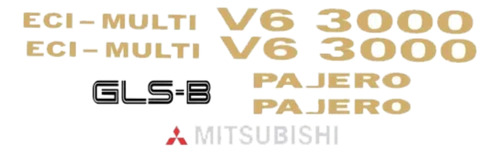 Kit Emblema Adesivo Mitsubishi Pajero 3000 Gls-b V6001
