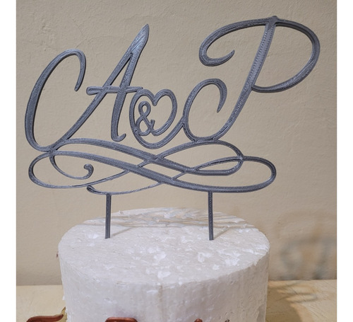 Cake Topper Personalizado Iniciales Para Casamiento Eventos 