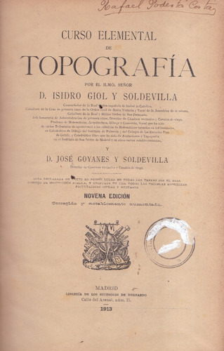 Curso Elemental De Topología - Isidro Giol Y Soldevilla