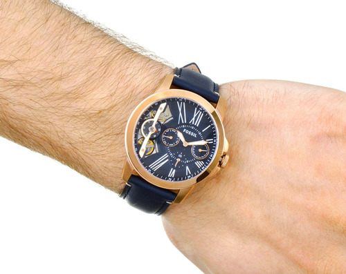 Reloj Fossil Me1162 Mov Twist Automatic Piel Azul Caballero