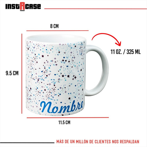 Taza Estrellas Azules Y Moradas Personalizada Con Nombre