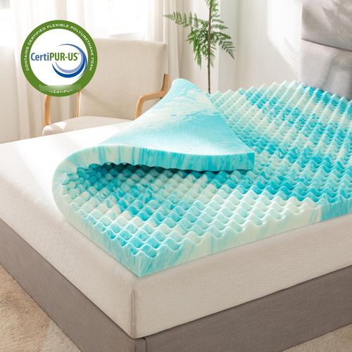Cubrecolchón Refrescante 3 Pulgadas Espuma Viscoelástica Gel
