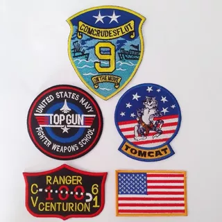 Parches Bordados Top Gun Pack 5 Unid. Tom Cruise Parches Ms