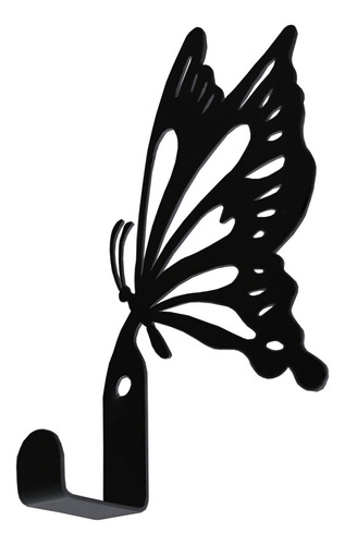 Porta Llaves De Pared Moderno Figura De Mariposa 1 Gancho Color Negro