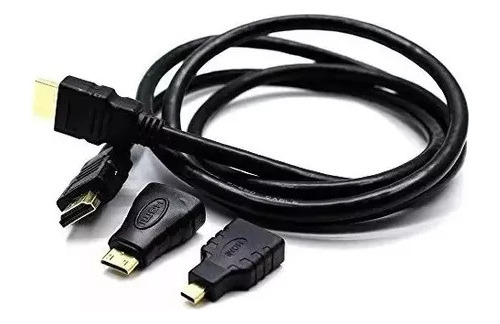 Cable Hdmi + Ádaptadores Micro Y Mini Triple Cable With Dual