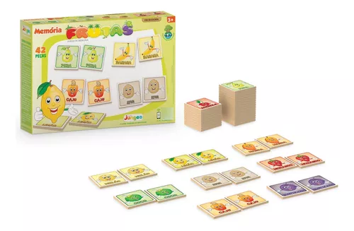 Jogo Da Memória Infantil Educativo Frutas E Legumes Madeira em