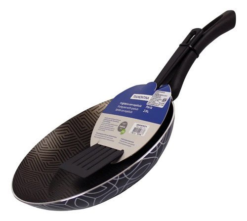 Sarten Paris 26cm Teflón Antiadherente C/espatula Tramontina Color Negro