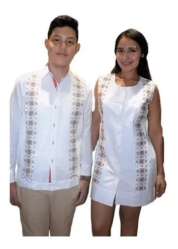 Vestidos tipo guayabera para damas sale