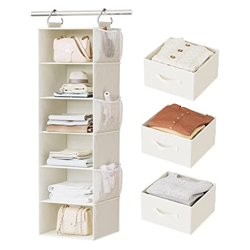 Hanging Closet Organizer 6-shelf, Hanging Shelves For C...