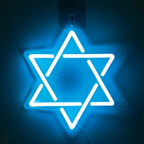 Estrella De De Neón, Decoraciones De Hanukkah Forma De...
