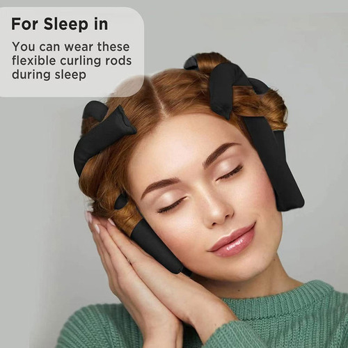 Modelador Cabelo Cachos Rod Cetim Sem Calor 6 Peças