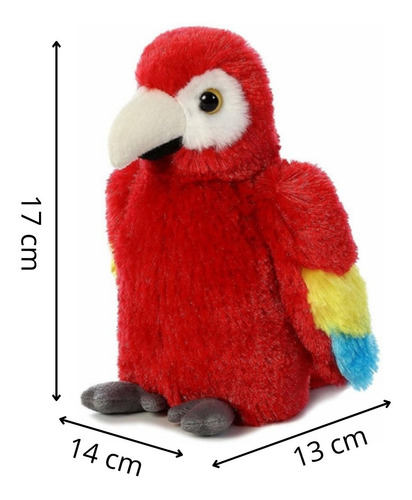 Peluches Aurora Mini Flopsie Guacamayo Rojo Ave Suave Loro