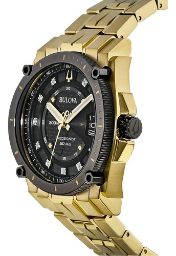 Reloj De Acero Inoxidable En Tono Dorado Con Diamante De Pre