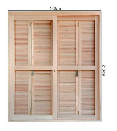Porta De Madeira Balcão Pantográfica 213x140cm Com Wt