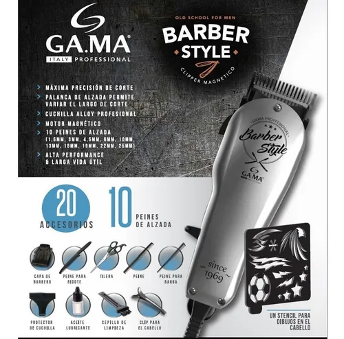 Maquina Corta Pelo Y Barba Profesional Gama Barber Style