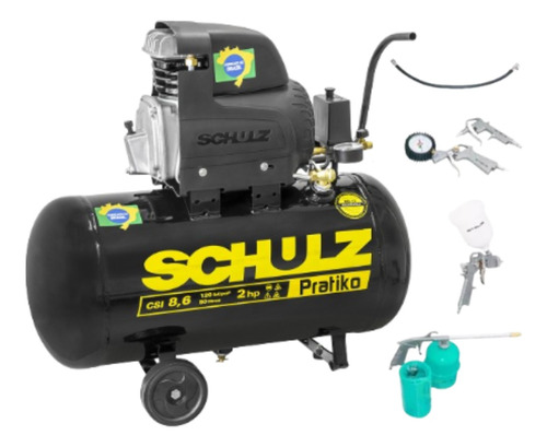 Compressor De Ar Csi8 Schulz 50l C/kit De Pistola De Pintura