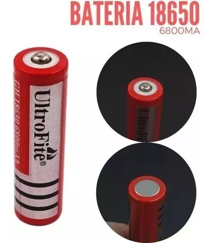 Bateria Pila 18650 Recargable X2 6800 Mah 3.7 Vol Linternas