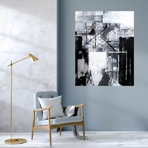 Abstracto Grises Xl  Canvas Cuadro Decorativo Lienzo 