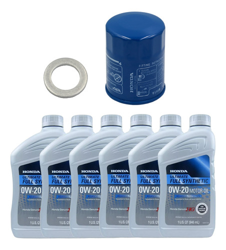 Pack Filtro Aceite + Golilla + 6 Aceites 0w20 Honda Ultimate