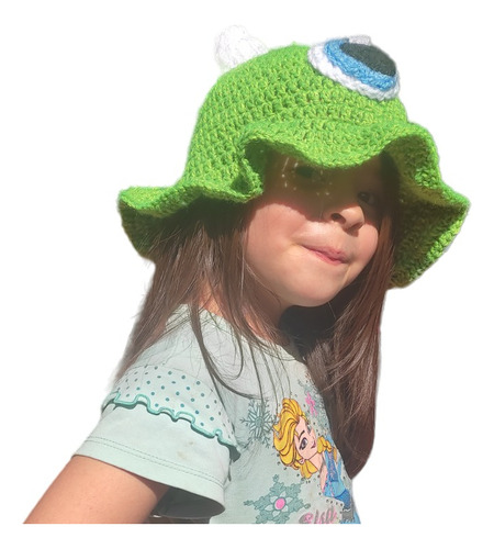 Gorro Tejido Estilo Mike Wazowski