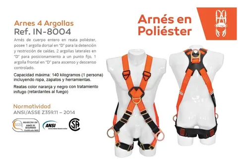 Arnes En X Cuerpo Entero Alturas Inifugo 4 Argollas Ref.8004