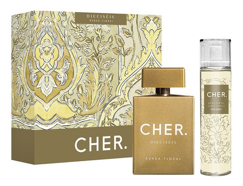 Imagen 1 de 7 de Set Perfume Mujer Cher Áurea Floral 100 Ml Edp + Body Splash