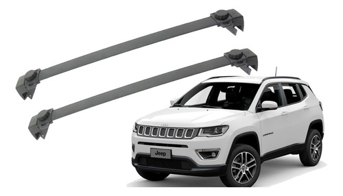 Barra Techo Transversal Negra Compatible Jeep Compass 17-20