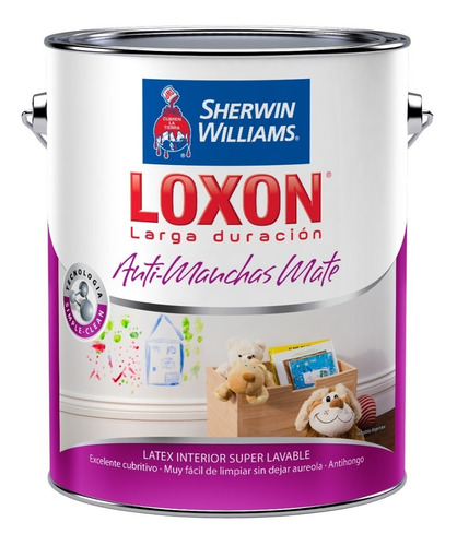 Loxon Latex Interior Bla Antimancha Mate 4lts Serrentino