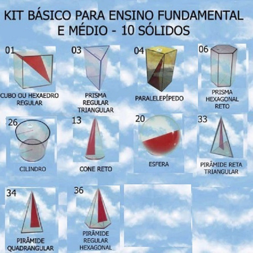 Sólidos Em Acrílico Geométricos Com 10 Peças