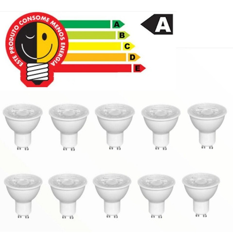 Imagem 2 de 11 de Kit 10 Lâmpadas Led Dicroica 5w Gu 10 3000k Bivolt