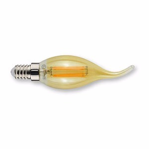 Imagen 4 de 7 de Lampara Vintage Led Vela Rosca E14 4w Calida Ambar Candil