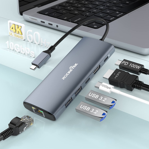 Hub Usb C 6 En 1 4k  60hz 10gbps Usb C Hub Adaptador Multipu