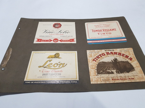 Imagen 6 de 9 de Antiguas Etiquetas Vino Y Aceite 1940 Muestrario Mag 58101