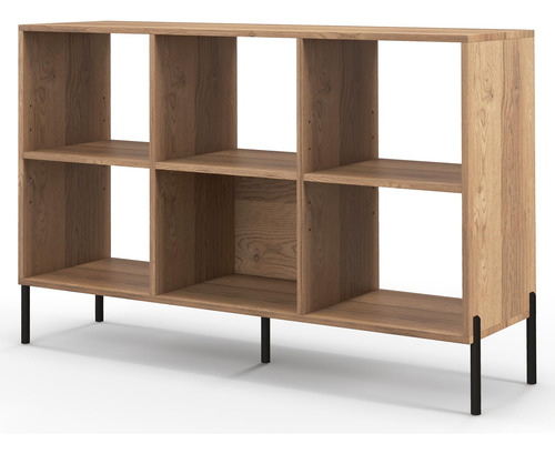 Estantería Organizadora De Madera Con 6 Cubos Y 3 Niveles