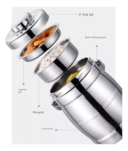 . Termo Inoxidable King Tarro De Comida Aislado Al Vacío,