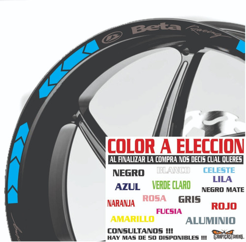 Imagen 8 de 10 de Calcos Beta Llantas + Regalo - 00146 Graficastuning