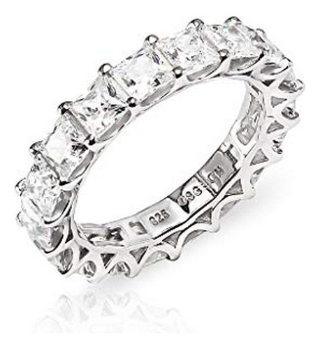 Anillos - - Sterling Silver Eternity Band Rings 5mm Crystal 