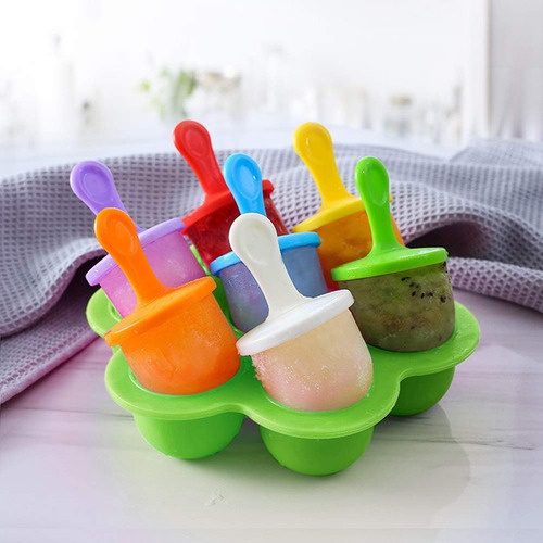 Molde De Silicona Mini 7 Cavidades Para Paletas De Hielo