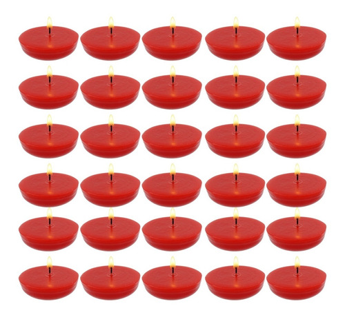 30 Velas Flotantes Color Rojo Aluzza
