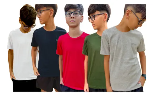 comprar Kit 6 Camisas Camisetas Infantil Juvenil Menino Basicas Masc