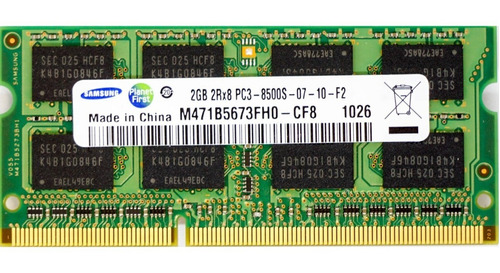 Memoria Ram 2gb Pc3-8500s Ddr3 1066mhz Sodimm Laptop