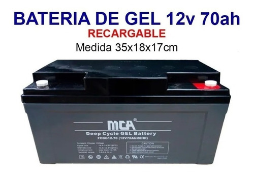 Imagen 2 de 3 de Bateria Mca 12v 70ah Para Ups, Panel Solares, Inversores