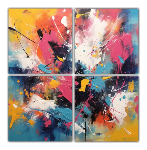 100x100cm Cuatro Artes De Pared Hermoso Enigmatico Y Vibrant