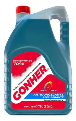 Anticongelante Gonher Azul Concentrado 70% 3.78l