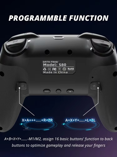Controle Data Frog S80 Rgb Bluetooth P/ Nintendo Switch E Pc
