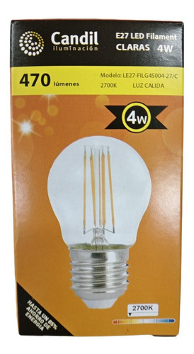 Lampara Gota Led Filamento 4w E27 Calida Pack X 10 Candil Color de la luz Luz cálida