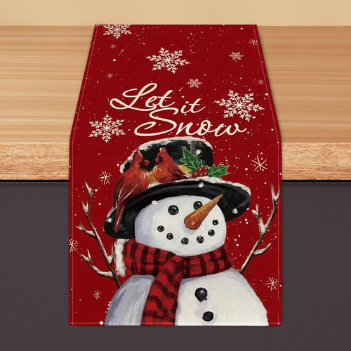 2 De Mesa Navideño Con Copos De Nieve, Mantel Para Mesa,